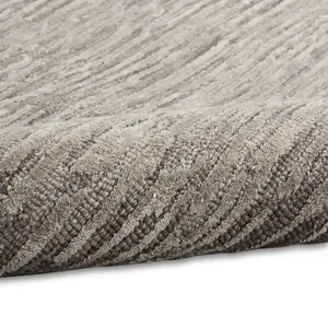 Grey Handmade Luxurious Modern Abstract Striped Rug for Bedroom & Living Room-160cm X 221cm