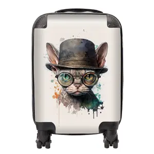 Devon Rex Cat Splashart Suitcase - Small