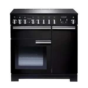 Rangemaster PDL90EIGB/C Freestanding Electric Range cooker with Induction Hob - Black