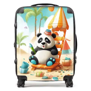 Panda On A Beach Holiday Suitcase - Large