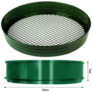 Large Garden Mesh Riddle Sieve Metal Strong Riddle for soil and potting shed sifting tool - 37cm - 12mm Mesh