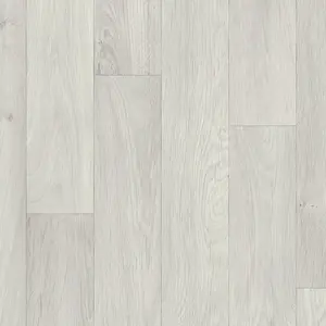 White Modern Wood Effect Anti-Slip Vinyl Flooring for Home, Shops, Offices, 2.5mm Thick Vinyl Sheet-5m(16'4") X 3m(9'9")-15m²