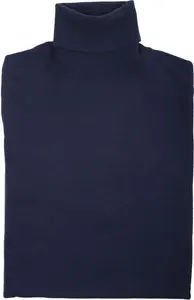 100% Merino Ladies Polo Neck Jumperr Navy Navy / Xs