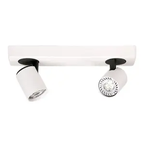 Luminosa Modern Spotlights White, Black 2 Light  with Aluminum, White Shade, GU10