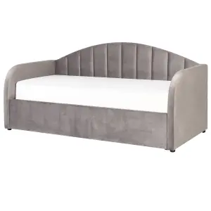 Velvet EU Single Trundle Bed Grey EYBURIE