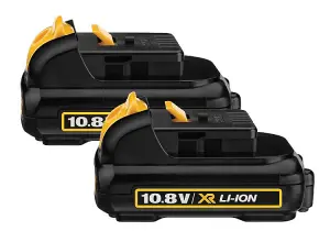 2 x Dewalt DCB127 10.8v 2.0Ah Li-Ion XR Battery Lithium Ion Slide Battery