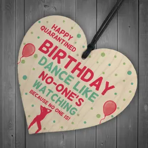 Funny Birthday Quarantine Lockdown Card Gift Wooden Heart Gift For Mum Daughter