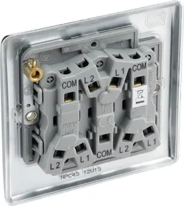 BG Chrome 20A 2 way 3 gang Light Switch