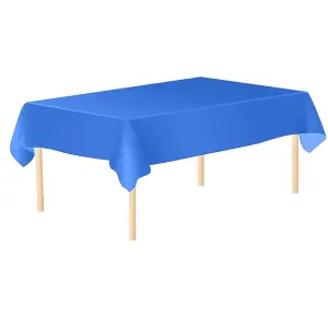 Royal Blue Plastic Table Cover, Disposable Wipe Clean Waterproof Tablecloth - 54"x108"