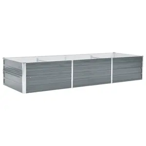 Berkfield Garden Raised Bed Galvanised Steel 240x80x45 cm Grey