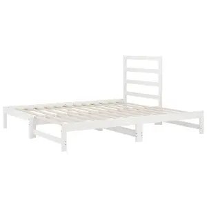 Berkfield Pull-out Day Bed White 2x(90x200) cm Solid Wood Pine