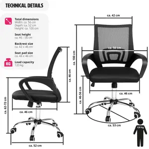 Office Chair Marius - ergonomic shape, lumbar support, comfortable padding - black