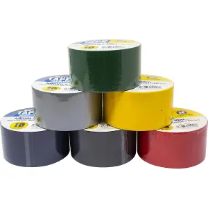 6pc Gaffer Tape 48mm X 10m Mesh Gaffa Duct Cloth Waterproof Rolls Assorted New