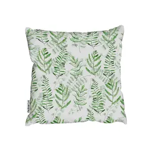 Green Fern Watercolour Outdoor Cushion / 45cm x 45cm