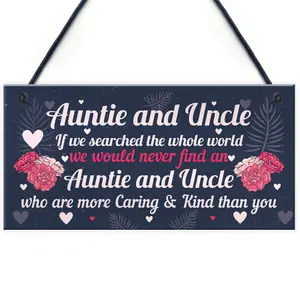 Red Ocean Novelty Auntie And Uncle Gifts For Birthday Christmas Gift From Niece Nephew Family Keepsake Plaque