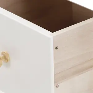 Keene 2 Drawer Bedside Table Off-White