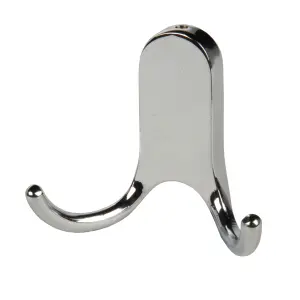 Chrome effect Zinc alloy Large Double Hook (H)71.5mm (W)28mm