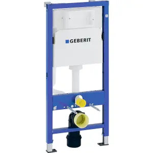 Geberit Duofix Toilet Concealed Cistern Frame 112cm with Geberit Delta 35 Flush Plate White