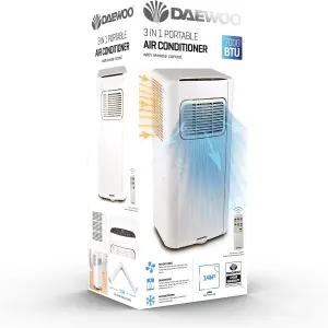 Daewoo 2-in-1 Winter Bedroom Dehumidifier & Summer 9000 BTU Air Conditioner with Remote Control White