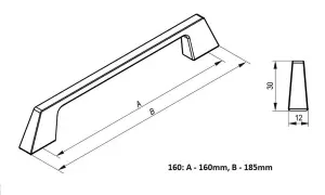 STILO - kitchen, bedroom and office cabinet door handle, 160mm, titanium