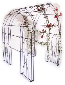 Gothic Tunnel (Inc Ground Spikes) Garden Archway - Solid Steel - L182.9 x W142.2 x H223.5 cm