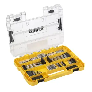 Dewalt 142 PC Drill Bit Set Flat Spade Brad Point HSS-G + Tough Case + Tstak