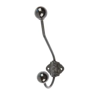 Hammer & Tongs - Ceramic Ball Hat & Coat Hook - W50mm x H180mm - Black