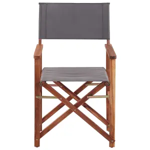 Set of 2 Garden Chairs CINE Acacia Wood Dark Wood