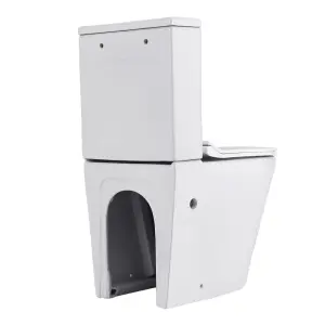 White 2-Piece Simple Floor Mounted Elongated Toilet with Dual Flush