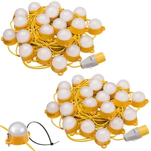 110V LED Festoon Kits Interconnectable Site Lighting 2x 50m