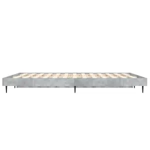 Berkfield Bed Frame Concrete Grey 135x190 cm 4FT6 Double Engineered Wood