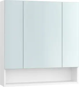 VASAGLE Bathroom Mirror Cabinet, Cabinet with Mirror, Wall Mirror Cabinet, Open Compartment, Adjustable Shelves, Cloud White