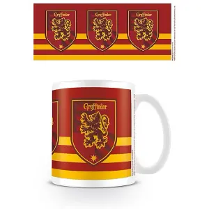 Harry Potter Stripe Mug White/Scarlet/Yellow (One Size)