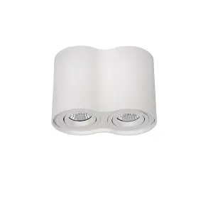 Lucide Tube Modern Surface Mounted Ceiling Spotlight - 2xGU10 - White