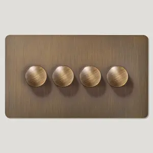 KEPLER 4G Knurled Dimmer Switch - Antique Brass