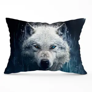 White Wolf Face Splashart Cushions 33cm x 48cm