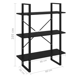 Berkfield Book Cabinet Black 80x30x105 cm Engineered Wood