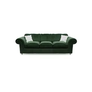 Windsor Bottle Green 3 Seater & 2 Seater Sofas - Silver Feet