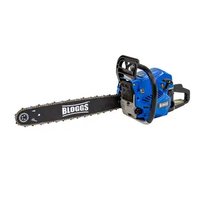 20'' Petrol Chainsaw Bloggs 52cc with Easy Start & Chain + Folding Log Saw Horse