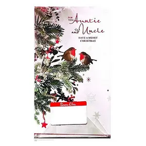 Simon Elvin For You Auntie And Uncle Christmas Greetings Card (Pack of 6) White/Green/Red (One Size)