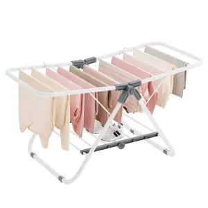 SONGMICS Small Laundry Airer, Foldable 2-Level Clothes Drying Rack, Space-Saving, Metal Structure, For Small Clothes, Bathroom,