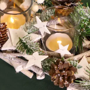 Nordic Trio Tealight Xmas Table Decoration Centrepiece Christmas Décor Candle Holder