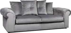 Derby Fabric 3 Seater Sofa Grey Scs Living