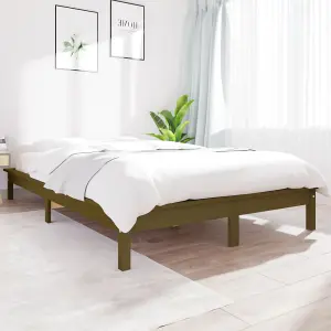 Berkfield Bed Frame Honey Brown 150x200 cm King Size Solid Wood Pine