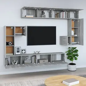 Berkfield Wall-mounted TV Cabinet Grey Sonoma Engineered Wood