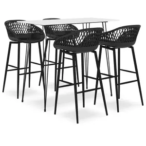 Barnes 4 - Person Dining Set White / Black / Black