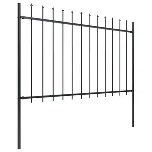 Teanna 170cm H x 170cm W Black Metal Border Fence