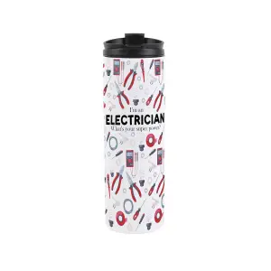 Electrician Travel Mug - Novelty Trades Gift Stainless Steel Vacuum-Sealed Double-Walled Hot/Cold Drinks Travel Flask