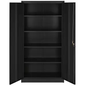 4x Filing cabinet with 5 shelves - black