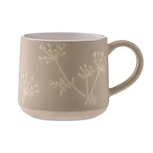 Mason Cash Set of 2 Botanical Stone Gypsophila Mug & Set of 2 Botanical Grey Olive Leaf Mug